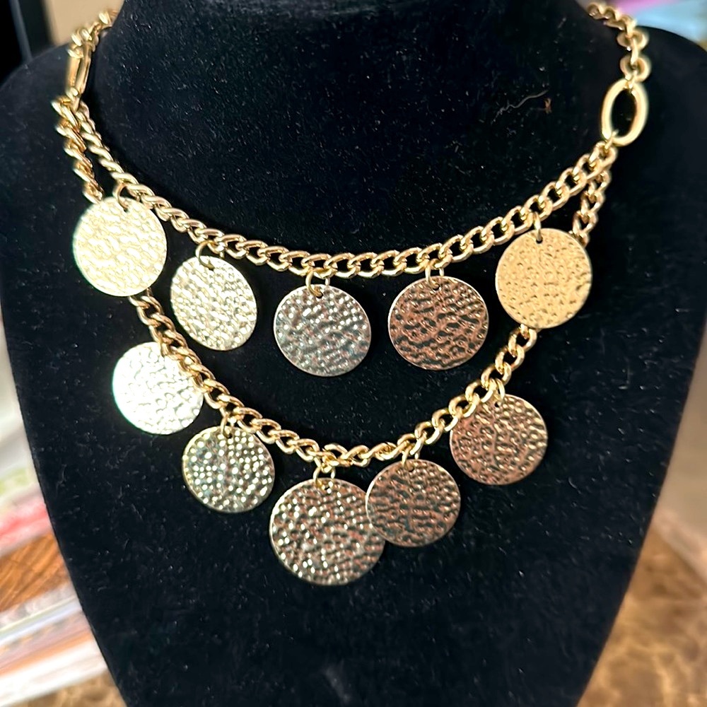 Goldtone Chain And Decorative Disks - image 4